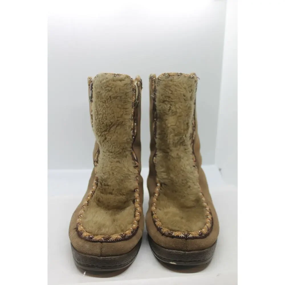 Yodelers Vintage 1970's Faux Fur Lined Suede Apres Ski Boots sz 10